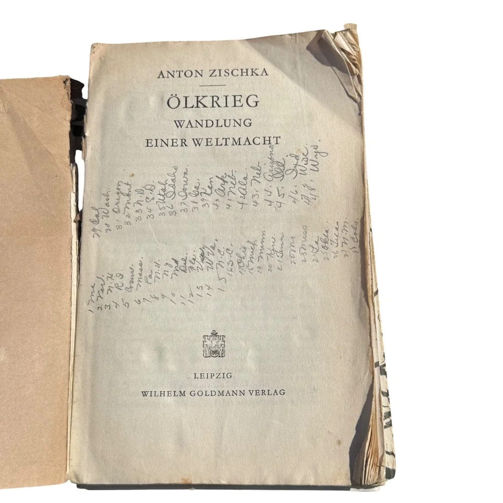 Vintage 1944 Olkrieg Anton Zischka German & 1974 Road to Wounded Knee Books Lot